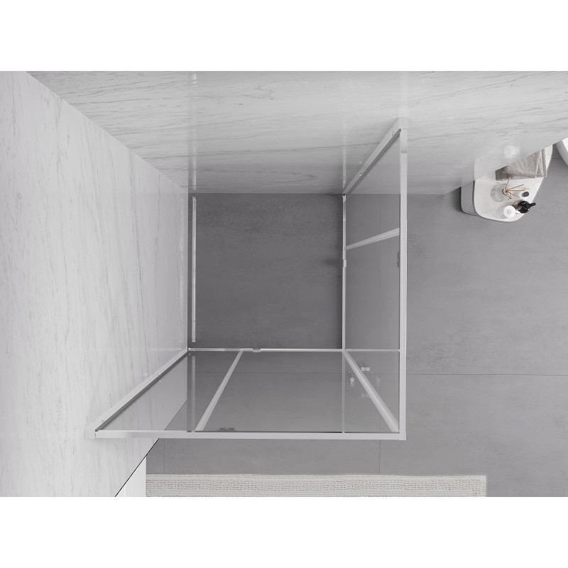 Mexen Exo-R Duo cabine de douche carrée pivotante 70 x 70 cm, transparent, chrome - 8110-070-070-01-00