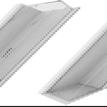 Mexen Exo cabine de douche carrée pivotante 80 x 80 cm, transparent, chromé - 8110-080-080-01-00