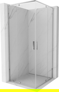 Mexen Exo cabine de douche carrée à porte battante 100 x 100 cm, transparent, chrome - 8110-100-100-01-00