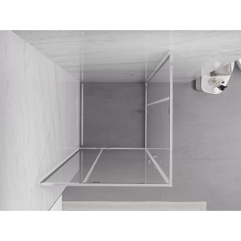 Mexen Exo-R Duo cabine de douche carrée pivotante 90 x 90 cm, transparente, chromée - 8110-090-090-01-00