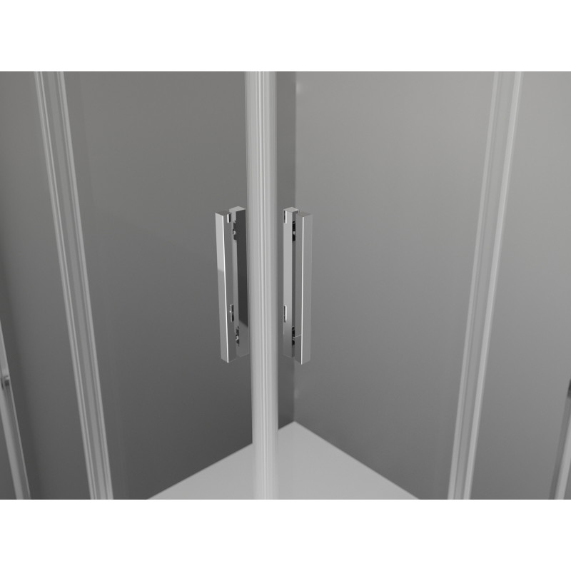 Mexen Exo-R Duo cabine de douche carrée pivotante 100 x 100 cm, transparent, chrome - 8110-100-100-01-00