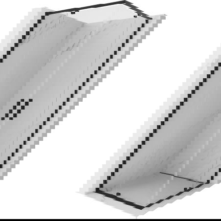 Mexen Exo cabine de douche carrée pivotante 80 x 80 cm, transparent, noire - 8110-080-080-70-00