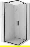 Mexen Exo cabine de douche carrée pivotante 80 x 80 cm, transparent, noire - 8110-080-080-70-00