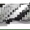 Mexen Exo cabine de douche carrée pivotante 80 x 80 cm, transparent, noir - 8110-080-080-70-00