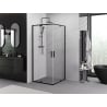 Mexen Exo-R Duo cabine de douche carrée pivotante 80 x 80 cm, transparente, noire - 8110-080-080-70-00