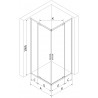 Mexen Exo-R Duo cabine de douche carrée pivotante 80 x 80 cm, transparente, noire - 8110-080-080-70-00