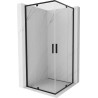 Mexen Exo-R Duo cabine de douche carrée avec porte battante 100 x 100 cm, transparente, noire - 8110-100-100-70-00