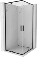 Mexen Exo-R Duo cabine de douche carrée avec porte battante 100 x 100 cm, transparente, noire - 8110-100-100-70-00