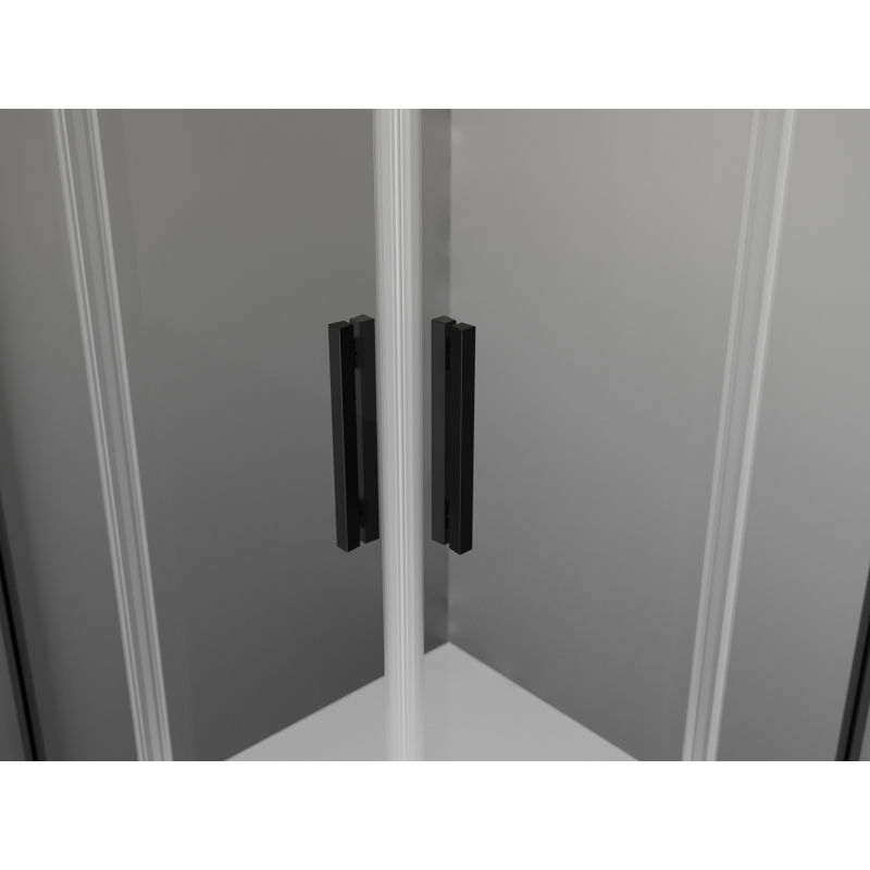 Mexen Exo cabine de douche carrée pivotante 80 x 80 cm, transparent, noire - 8110-080-080-70-00