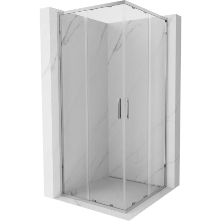 Mexen Exo-S Duo cabine de douche carrée coulissante 70 x 70 cm, transparent, chrome - 8111-070-070-01-00