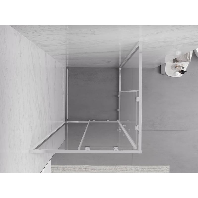 Mexen Exo cabine de douche carrée coulissante 80 x 80 cm, transparent, chrome - 8111-080-080-01-00