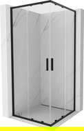 Mexen Exo cabine de douche carrée coulissante 70 x 70 cm, transparente, noire - 8111-070-070-70-00