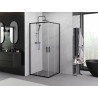Mexen Exo-S Duo cabine de douche carrée coulissante 70 x 70 cm, transparente, noire - 8111-070-070-70-00