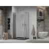 Mexen Lima cabine de douche pliante 90 x 120 cm, transparent, chrome + receveur Flat, noir - 856-090-120-01-00-4070