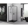 Mexen Exo-S Duo cabine de douche carrée coulissante 80 x 80 cm, transparente, noire - 8111-080-080-70-00