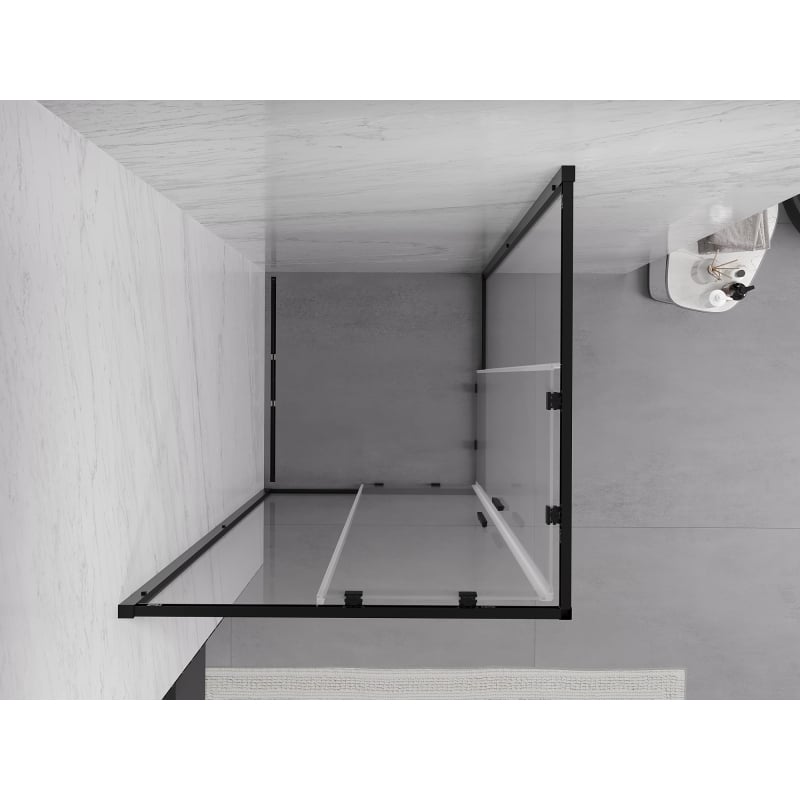 Mexen Exo cabine de douche carrée coulissante 100 x 100 cm, transparent, noir - 8111-100-100-70-00