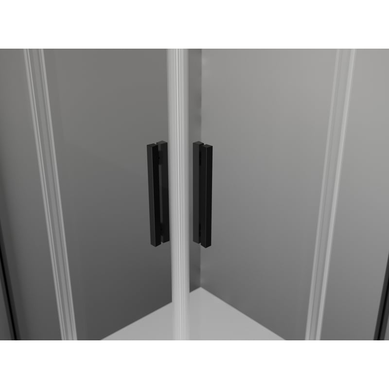 Mexen Exo cabine de douche carrée coulissante 100 x 100 cm, transparent, noir - 8111-100-100-70-00