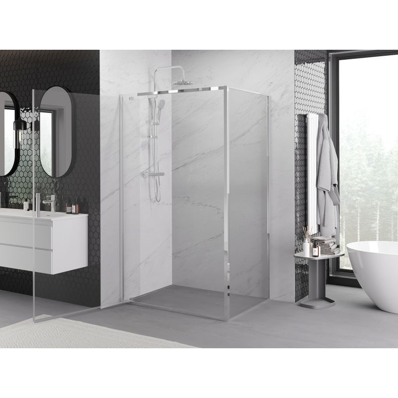 Mexen Exo cabine de douche pivotante 100 x 80 cm, transparent, chrome - 8181-100-080-01-00