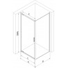Mexen Exo-BR cabine de douche battante 70 x 85 cm, transparent, chrome - 8181-070-085-01-00