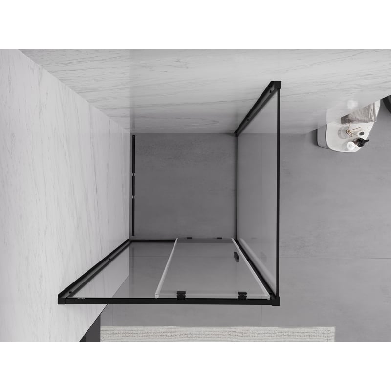 Mexen Exo cabine de douche coulissante 90 x 90 cm, transparent, noir - 8151-090-090-70-00