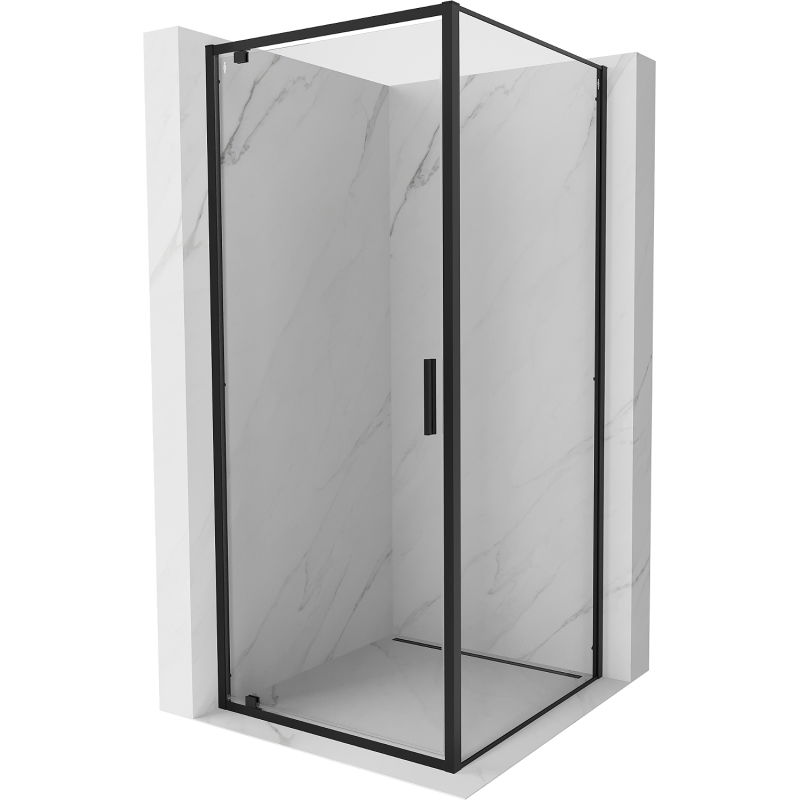 Mexen Exo cabine de douche pivotante 70 x 70 cm, transparente, noire - 8181-070-070-70-00