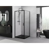 Mexen Exo-BR cabine de douche pivotante 75 x 75 cm, transparent, noir - 8181-075-075-70-00