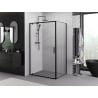Mexen Exo cabine de douche pivotante 90 x 75 cm, transparent, noir - 8181-090-075-70-00