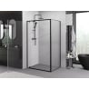 Mexen Exo cabine de douche pivotante 90 x 75 cm, transparent, noir - 8181-090-075-70-00