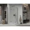 Mexen Lima cabine de douche pliante 70 x 110 cm, transparent, noire + receveur Flat, blanc - 856-070-110-70-00-4010B