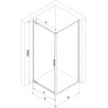 Mexen Exo cabine de douche pivotante 90 x 75 cm, transparent, noir - 8181-090-075-70-00