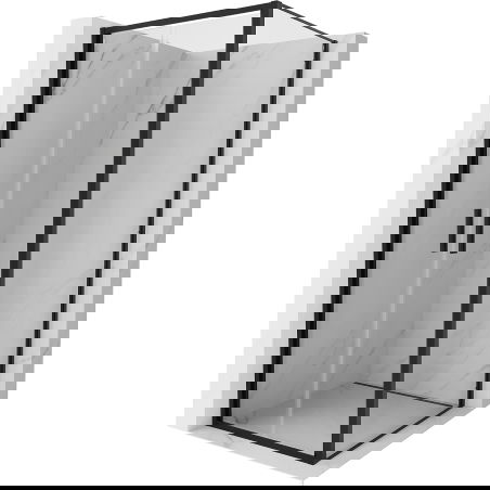 Mexen Exo cabine de douche pivotante 70 x 70 cm, transparente, noire - 814-070-070-70-00