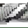 Cabine de douche battante Mexen Exo 80 x 85 cm, transparente, noire - 8181-080-085-70-00