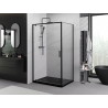 Mexen Exo-BR cabine de douche pivotante 100 x 90 cm, transparente, noire - 8181-100-090-70-00