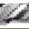 Mexen Exo cabine de douche pivotante 90 x 90 cm, transparent, noir - 8181-090-090-70-00