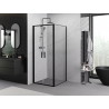 Mexen Exo-B Duo cabine de douche pivotante 80 x 80 cm, transparente, noire - 814-080-080-70-00