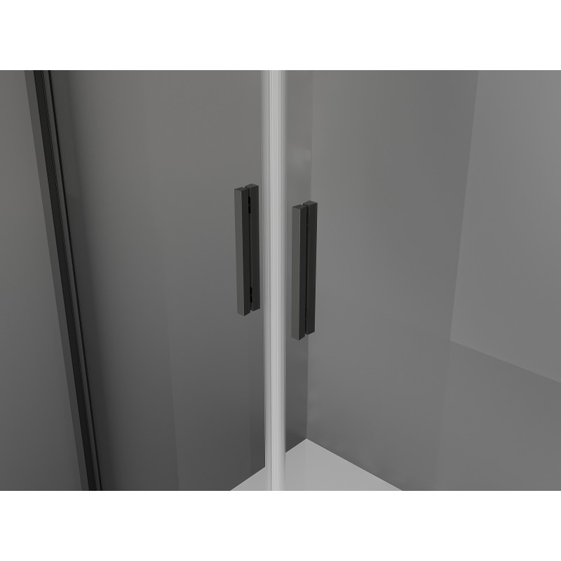 Mexen Exo-B Duo cabine de douche battante 100 x 100 cm, transparente, noire - 814-100-100-70-00