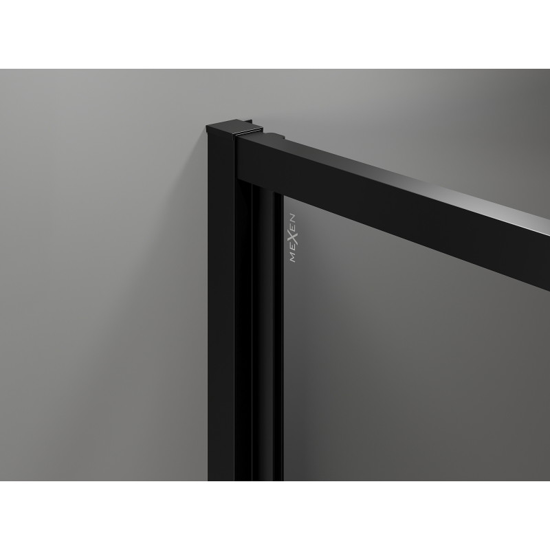 Mexen Exo-B Duo cabine de douche battante 100 x 100 cm, transparente, noire - 814-100-100-70-00
