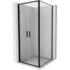 Mexen Exo-B Duo cabine de douche battante 100 x 100 cm, transparente, noire - 814-100-100-70-00