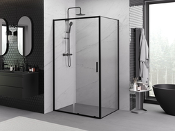 Mexen Exo cabine de douche coulissante 110 x 75 cm, transparente, noire - 8151-110-075-70-00