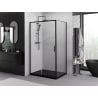 Mexen Exo cabine de douche coulissante 110 x 75 cm, transparente, noire - 8151-110-075-70-00