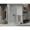 Mexen Lima cabine de douche pliante 80 x 80 cm, transparent, noir + receveur Flat, blanc - 856-080-080-70-00-4010B