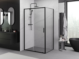 Mexen Exo cabine de douche coulissante 120 x 75 cm, transparente, noire - 8151-120-075-70-00