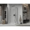 Mexen Lima cabine de douche pliante 80 x 90 cm, transparente, noire + receveur de douche Flat, blanc - 856-080-090-70-00-4010B