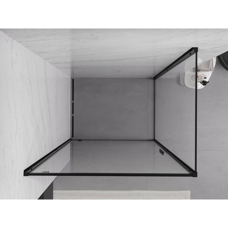 Mexen Exo-BR cabine de douche pivotante 90 x 95 cm, transparente, noire - 8181-090-095-70-00