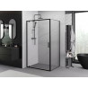 Mexen Exo-BR cabine de douche pivotante 90 x 100 cm, transparent, noir - 8181-090-100-70-00