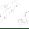 Mexen Exo cabine de douche pivotante 95 x 100 cm, transparent, noir - 8181-095-100-70-00