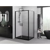 Mexen Exo-B Duo cabine de douche battante 100 x 70 cm, transparente, noire - 814-100-070-70-00