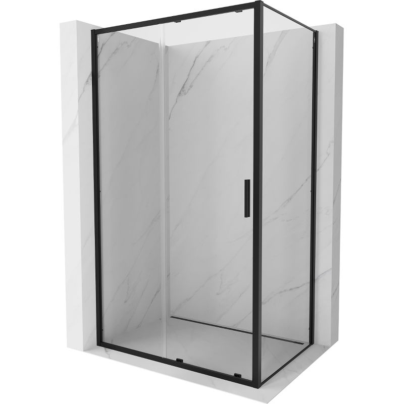 Mexen Exo cabine de douche coulissante 115 x 80 cm, transparente, noire - 8151-115-080-70-00