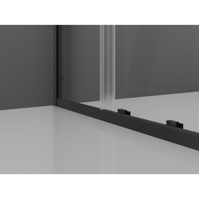 Mexen Exo cabine de douche coulissante 130 x 85 cm, transparente, noire - 8151-130-085-70-00
