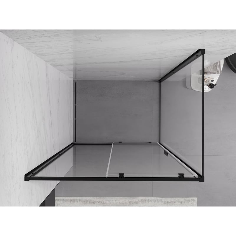 Mexen Exo-S cabine de douche coulissante 145 x 85 cm, transparente, noire - 8151-145-085-70-00